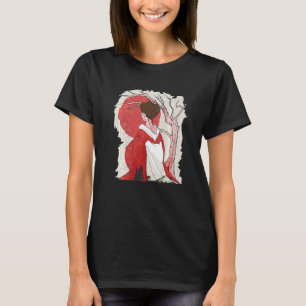 Geisha Japan Red Moon Cherry Peach Tree Blossom T-Shirt