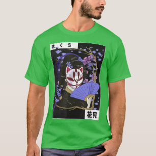 Geisha Japanisch Kawaii Geisha Girl Sakura Cherry T-Shirt