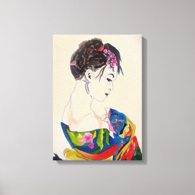 Geisha japanische Kunst Leinwanddruck (Vorderseite)