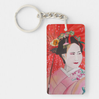 Geisha japonais avec parapluie rouge