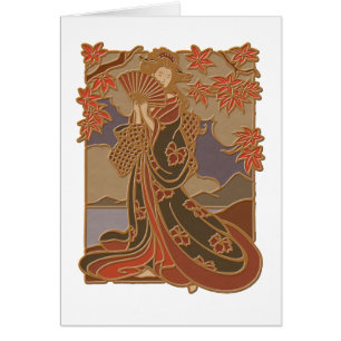 Geisha japonais en Kimono Asiatique Bambou Art