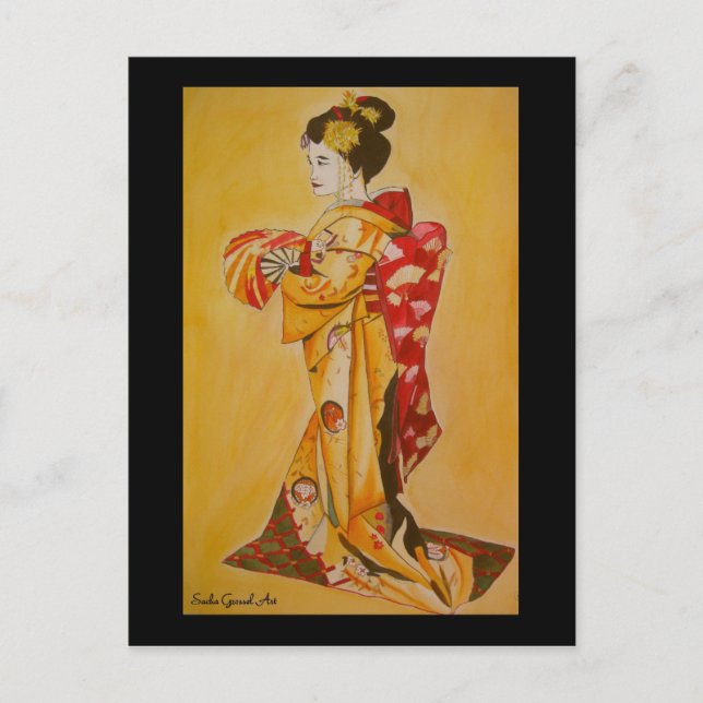 Geisha K japanische Postkarte von Sacha Grossel Ar (Vorderseite)