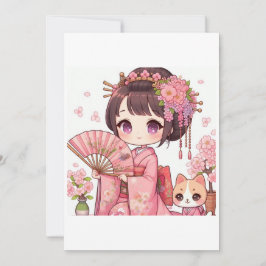Geisha Kawaii Einladung