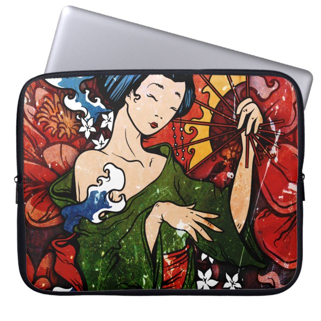 Geisha Laptopschutzhülle (Vorderseite)