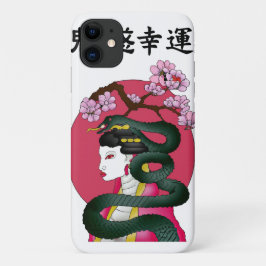 Geisha Mädchen und Schlange Case-Mate iPhone Hülle