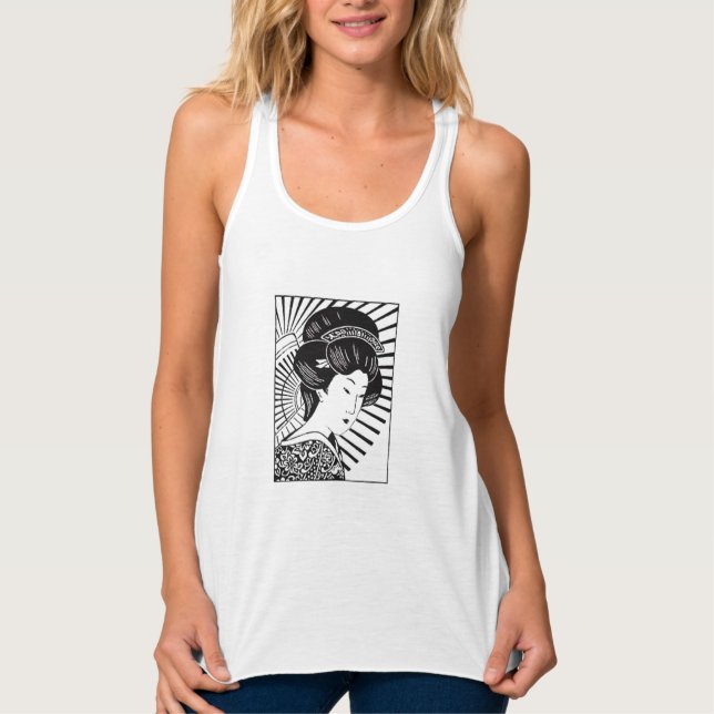 Geisha mit Parasol Tank Top (Vorderseite)