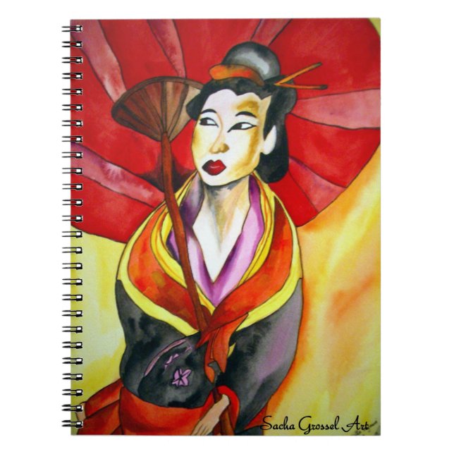 Geisha-Notizbuch von Sacha Grossel Art Notizblock (Vorderseite)