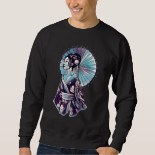 Geisha Parasol Niedlich Hübsch Tattoo Samurai Hand Sweatshirt