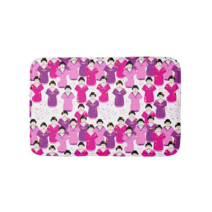 Geisha Pink Cherry Blossom Japanische Tradition Badematte