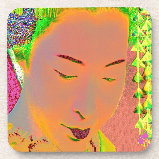 Geisha Pop Art Untersetzer (Vorderseite)