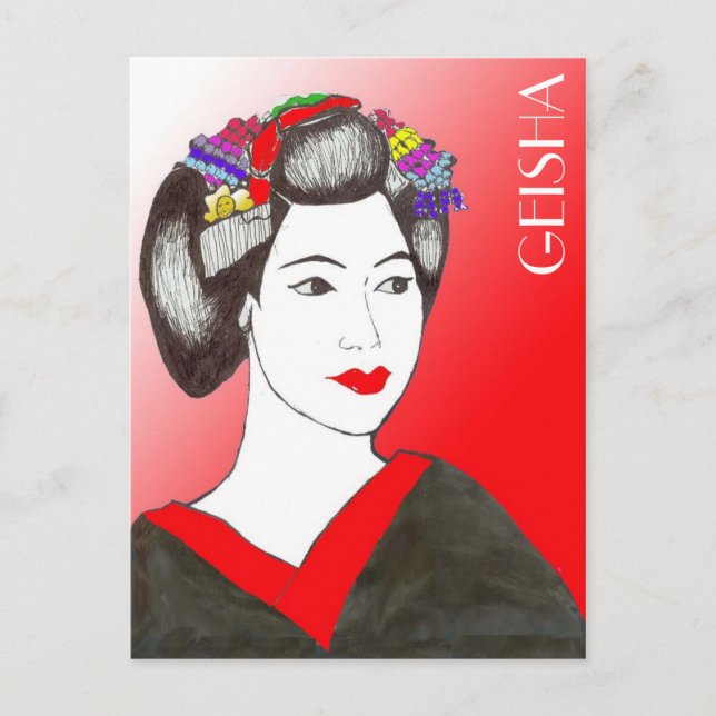 GEISHA POSTKARTE (Vorderseite)