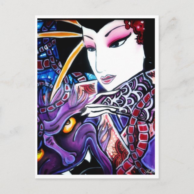 Geisha Postkarte (Vorderseite)