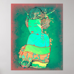 Geisha Psychedelic Poster