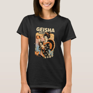Geisha-Sake-Eingieß-Kunstwerk asiatische japanisch T-Shirt