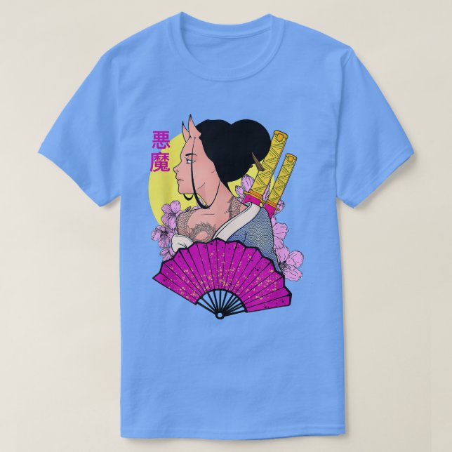 Geisha Samurai oni-Demon T-Shirt (Design vorne)