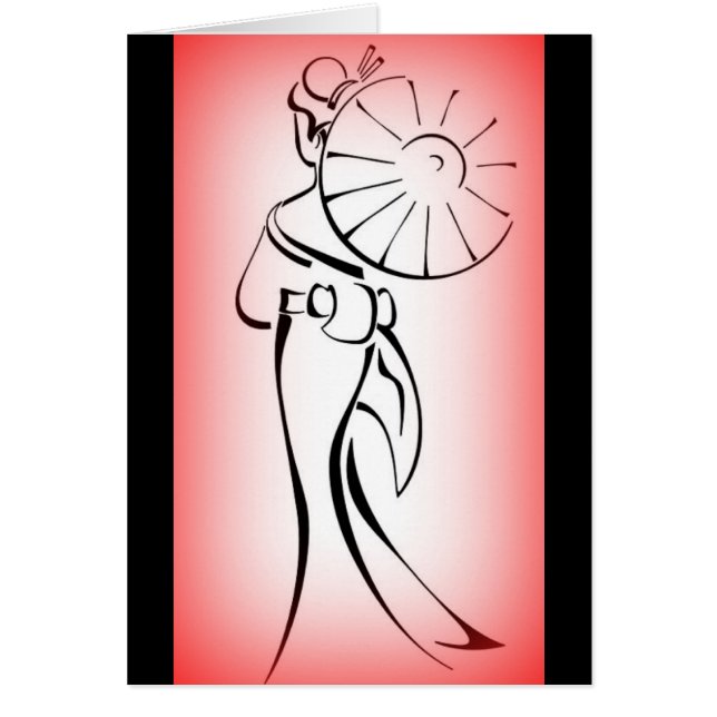 Geisha Silhouette Bordure rouge (Devant)