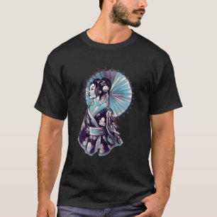 Geisha Sonnenschirm Hübsche Tätowierung Samurai Ha T-Shirt