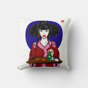 Geisha Throw Pillow Kissen