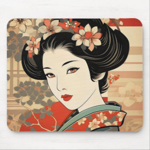 Geisha Traditional Ukiyo-e Mousepad