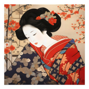 Geisha Ukiyo-e japanische Kunst Fotodruck
