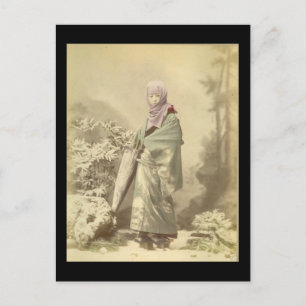Geisha um den Winter 1885 Postkarte
