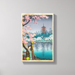 Geisha und Cherry Tree, Ueno Park japanische Lands Leinwanddruck