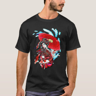 Geisha Vaporwave Japanischer Koi Fisch Karpfen Gei T-Shirt
