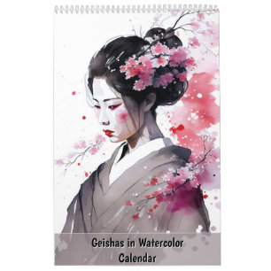Géishas à l'aquarelle – Calendrier