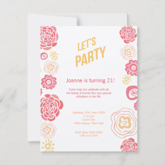 Geißblatt-Frühling ließ uns Party-Geburtstag Einladung