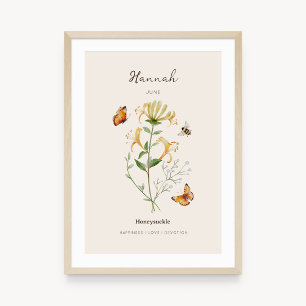 Geißblatt-Geburtsmonatsblumenposter Poster