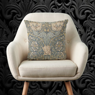 Geißblatt von William Morris, Vintage Blumen Kunst Kissen