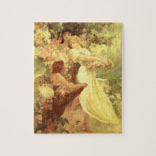 Geist Alphonse Mucha des Frühlings-Puzzlespiels