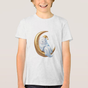 Geist auf dem Halbmond Magisches Halloween-Design Tri-Blend Shirt