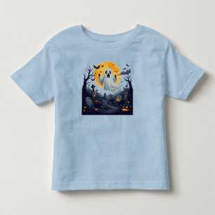 Geist auf einem Spuk Friedhof mit Vollmond Kleinkind T-shirt