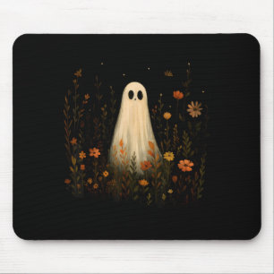 Geist auf einer Blumenwiese Halloween Herbst Desig Mousepad