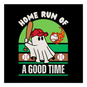 Geist Baseballspieler Halloween Poster