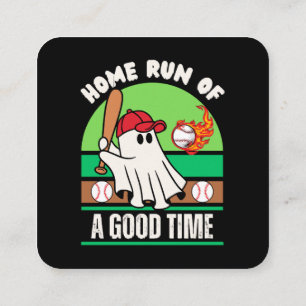 Geist Baseballspieler Halloween Quadratische Visitenkarte