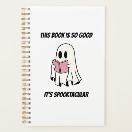 Geist beim Lesen eines Halloween-Buches Grafik Planer