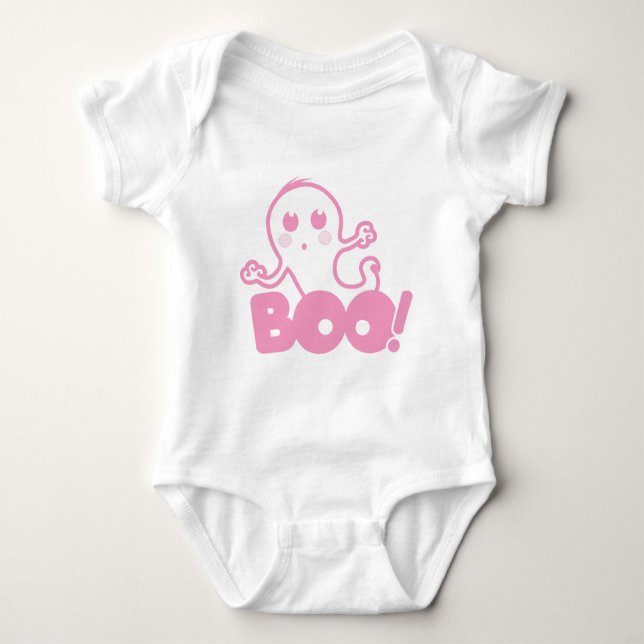 Geist - Boo! (Rosa) Baby Strampler (Vorderseite)