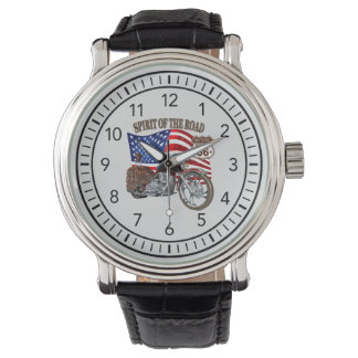 Geist der amerikanischen Motorradflagge Armbanduhr
