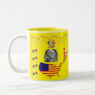 Geist der amerikanischen Unabhängigkeit gelb Zweifarbige Tasse