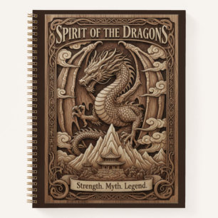 Geist der Drachen-Mythos-Holzschnitz-Tagebuch Notizbuch
