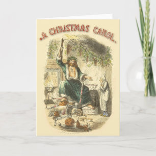 Geist der gegenwärtigen Weihnacht Scrooge Feiertagskarte