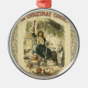 Geist der gegenwärtigen Weihnacht Scrooge Silbernes Ornament