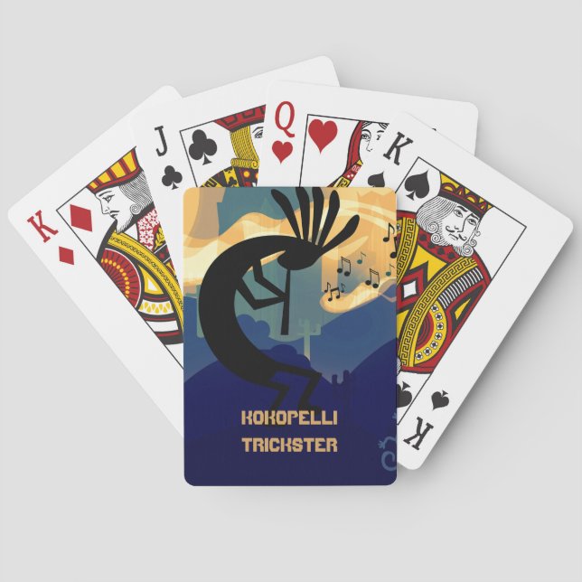 Geist der Kokopelli Wüste Aquamarin Trickster Spielkarten (Rückseite)