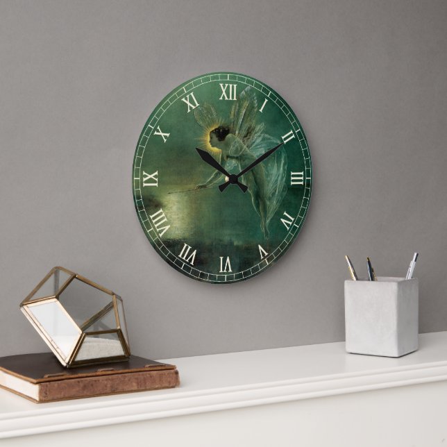Geist der Nacht von Grimshaw, Viktorianische Fee Große Wanduhr (Büro)