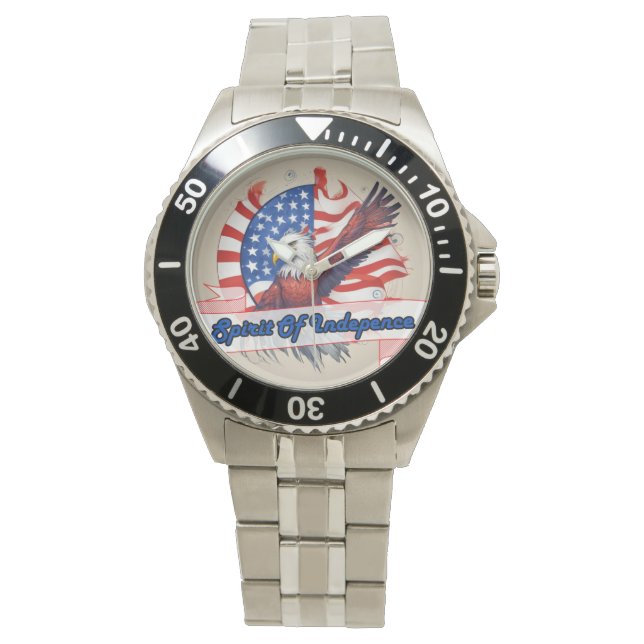 Geist der Unabhängigkeit mit der amerikanischen Fl Armbanduhr (Vorderseite)