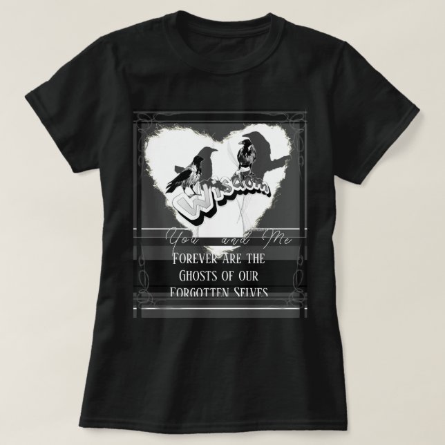 Geist der vergessenen Selves Gray Crows Ravens T-Shirt (Design vorne)