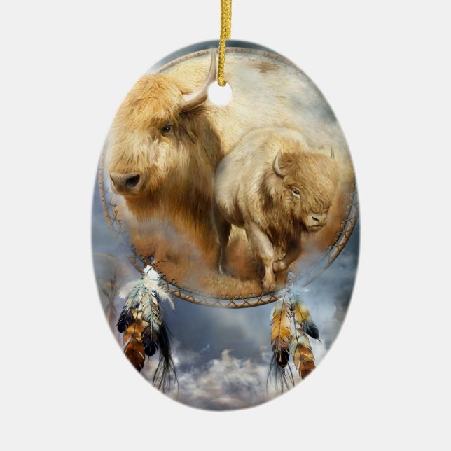 Geist der weißen Büffel-Kunst-Verzierung Keramik Ornament (Vorne)