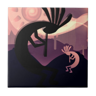 Geist der Wüste Kokopelli Landschaft 1 Fliese